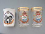 Beker troonswisseling 1980 en glazen Juliana 25 jaar vorstin, Verzamelen, Ophalen of Verzenden, Nieuw, Overige typen