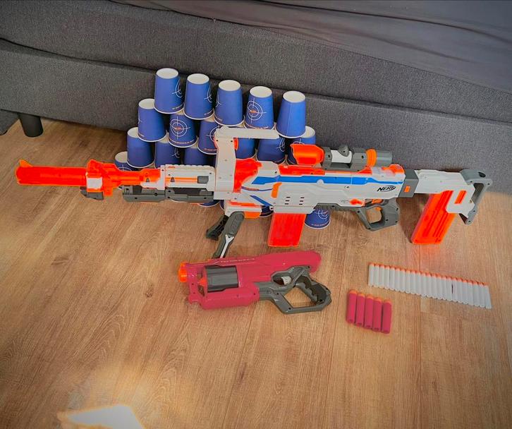 Automatische verstelbare nerf sniper met extra’s, Kinderen en Baby's, Speelgoed | Buiten | Actiespeelgoed, Zo goed als nieuw, Ophalen of Verzenden