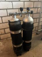 Duikfles dubbelset 6 liter, ongekeurd, Watersport en Boten, Duiken, Ophalen, Zo goed als nieuw, Duikfles