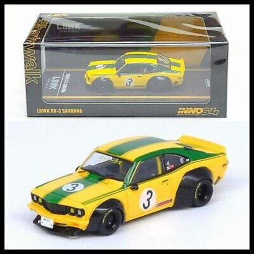 Mazda RX-3 Savanna LBWK van Inno64 1/64 Liberty, Hobby en Vrije tijd, Modelauto's | Overige schalen, Nieuw, Auto, Ophalen of Verzenden