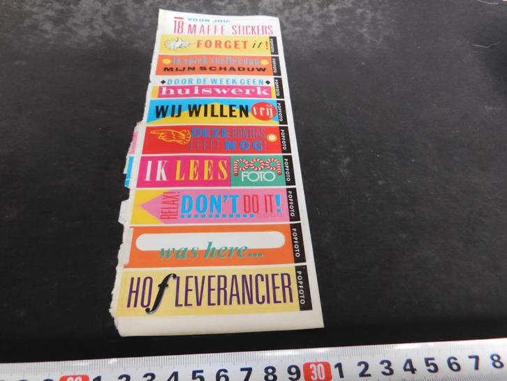 sticker set teksten POPFOTO relax hofleverancier wij willen, Verzamelen, Stickers, Zo goed als nieuw, Bedrijf of Vereniging, Ophalen