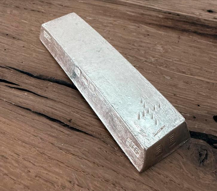 374 gram 10 Lang Sycee Modern Opium zilverbaar 999, Postzegels en Munten, Edelmetalen en Baren, Zilver, Ophalen of Verzenden