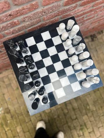  Marmeren schaakbord – handgemaakt, 41 x 41 cm  beschikbaar voor biedingen