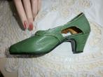 Sleets vertegenwoordigers schoentje/pumpje groen leer, Antiek en Kunst, Curiosa en Brocante, Ophalen of Verzenden