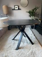 Ronde zwart marmer tafel, Huis en Inrichting, Tafels | Eettafels, Ophalen of Verzenden, Zo goed als nieuw, Vijf personen of meer