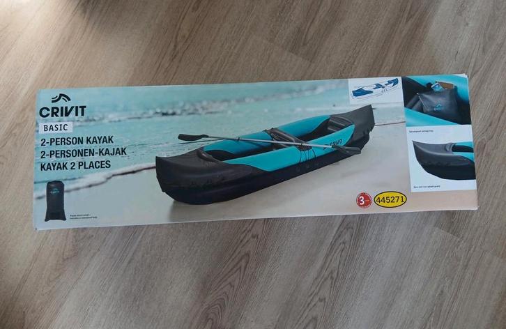 Mooie Crivit 2-persoonse Kajak, zo goed als nieuw in doos, Watersport en Boten, Kajaks, Zo goed als nieuw, 1-persoons, Ophalen