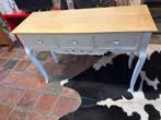 Sidetable wit onderstel met houten bovenstuk, Huis en Inrichting, Ophalen, Zo goed als nieuw, 25 tot 50 cm, Rechthoekig