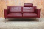 ZGANieuw! rode leren Walter Knoll Jason designbank verstelb, Walter Knoll, 100 tot 125 cm, Design, 150 tot 200 cm