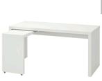 MALM Bureau met Uitschuifblad - Wit, Huis en Inrichting, Ophalen