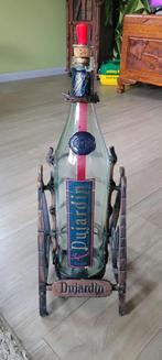 Dujardin 3 liter fles in metalen schenk houder  vintage, Ophalen, Gebruikt, 50 tot 75 cm, Minder dan 5 flessen