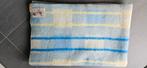 Vintage 100% Scheerwollen Deken - Blauw/Geel, Ophalen
