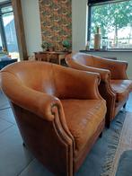 2 Schapenleren Fateuils - Vintage Charme. Prijs per stuk., Huis en Inrichting, Fauteuils, Ophalen, Gebruikt, 75 tot 100 cm, Leer