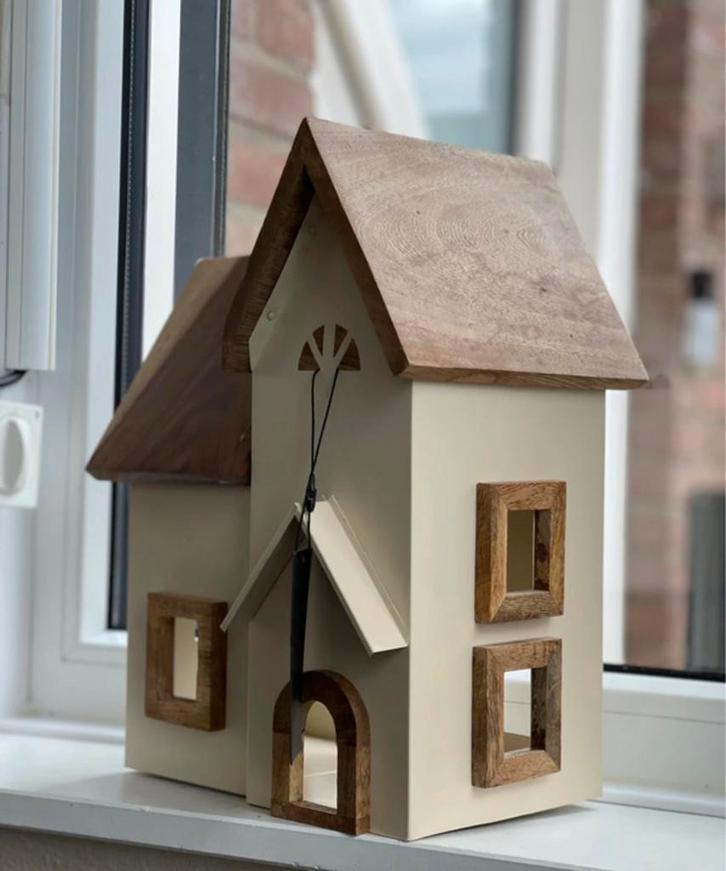 Lantaarnhuisje, Huis en Inrichting, Woonaccessoires | Kandelaars en Kaarsen, Nieuw, Kandelaar, 25 tot 50 cm, Metaal, Beige, Ophalen of Verzenden