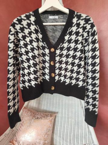 Hollys - Cardigan vest zwart wit - mt s/m beschikbaar voor biedingen