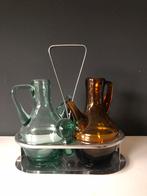 Vintage glas olie azijn stel, Antiek en Kunst, Ophalen