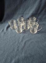 Set van 6 vintage glazen theeglazen, Ophalen of Verzenden, Zo goed als nieuw