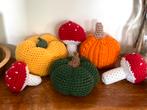 ** 3 nw. grote gehaakte pompoenen + 3 paddenstoelen HERFST, Verzenden, Nieuw, Haken, Overige typen