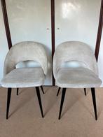 2x Teddy/bouclé eetkamerstoelen (Novi Karwei), Huis en Inrichting, Stoelen, Ophalen, Wit, Twee
