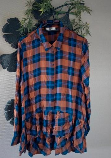 JDY Blouse bruin blauw lila ruit L/XL🙂 beschikbaar voor biedingen