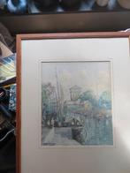 SOEWARDJA, Mooi Indonesisch tafereeltje a/h Water, Antiek en Kunst, Ophalen of Verzenden