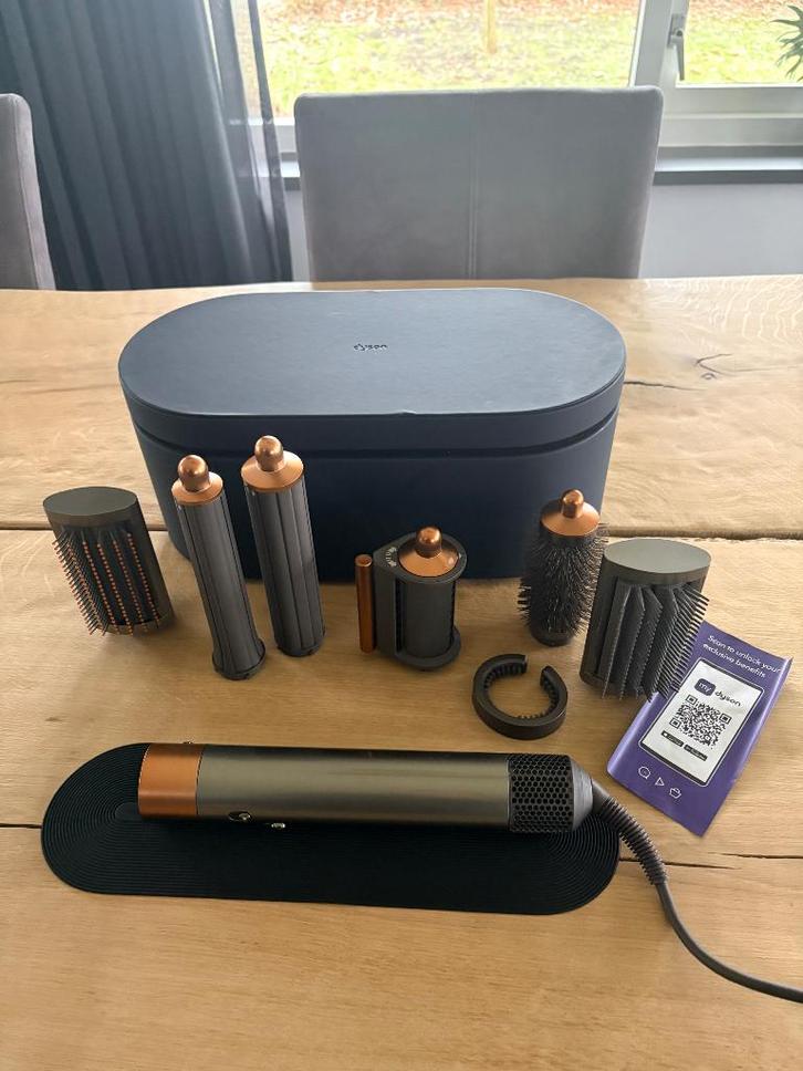 Dyson airwrap multistyler blauw/koper, Sieraden, Tassen en Uiterlijk, Uiterlijk | Haarverzorging, Zo goed als nieuw, Föhn of Haardroger