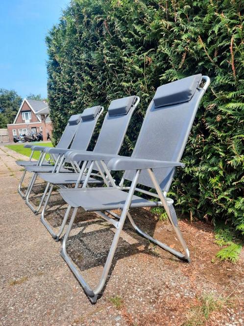 te koop: 6 verstelbare campingstoeltjes klein formaat, Tuin en Terras, Tuinstoelen, Zo goed als nieuw, Ophalen