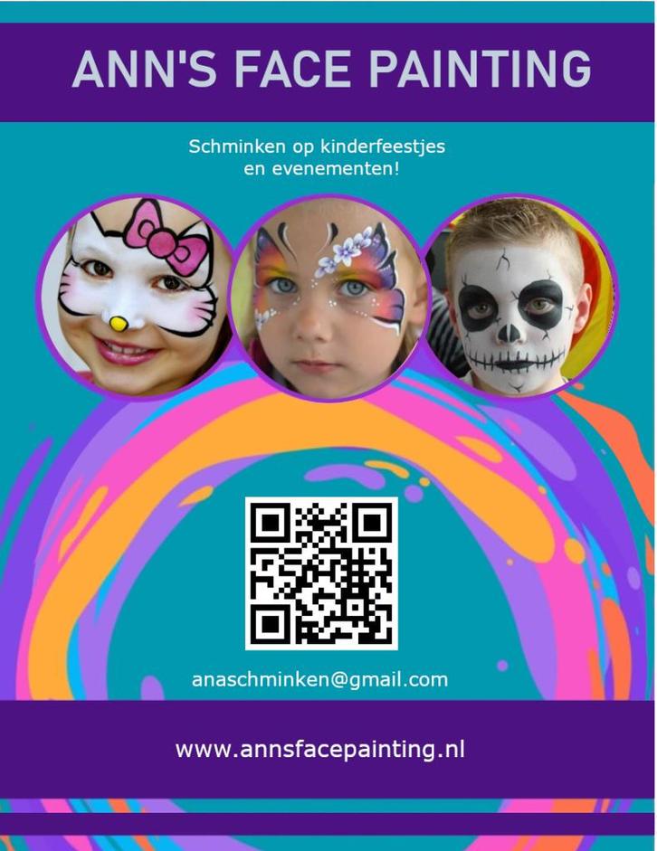 Schminken voor kinderfeestjes en evenementen in Almere, Hobby en Vrije tijd, Overige Hobby en Vrije tijd, Nieuw, Ophalen