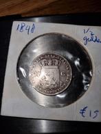 Zilveren halve gulden 1848 Willem II, ½ gulden, Zilver, Ophalen of Verzenden, Losse munt