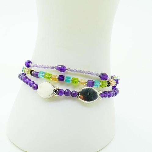 Edelsteen armbandjes met zilveren sloten, Sieraden, Tassen en Uiterlijk, Armbanden, Zo goed als nieuw, Zilver, Zilver, Met edelsteen