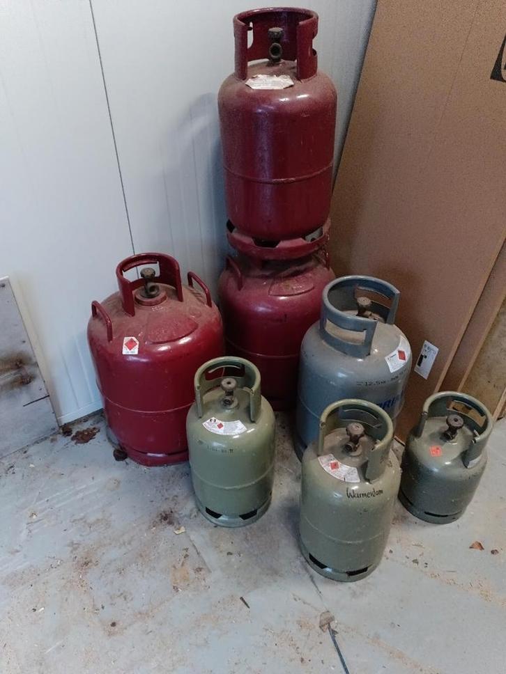 Diverse gasflessen te koop, Doe-het-zelf en Verbouw, Overige Doe-het-zelf en Verbouw, Gebruikt, Ophalen
