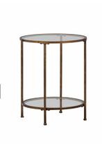 2 stuks BePureHome gouden bijzettafeltjes met glas, Huis en Inrichting, Tafels | Bijzettafels, 45 tot 60 cm, Minder dan 55 cm