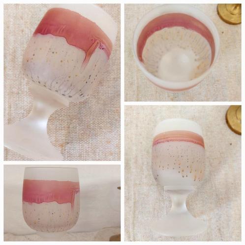 Handgeblazen satijnglas Water Goblet Rueven Nouveau Art Glas, Antiek en Kunst, Antiek | Glas en Kristal, Ophalen
