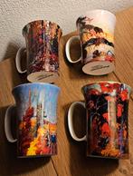 Fine bone China McIntosh 4x mok T. Thomson schilderij Canada, Ophalen of Verzenden, Nieuw, Porselein, Kop en/of schotel