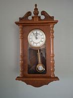 Houten Wandklok met Pendule, Huis en Inrichting, Ophalen, Gebruikt, Analoog, Wandklok