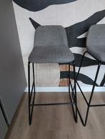 4 grijze barstoelen, Huis en Inrichting, Barkrukken, Ophalen, Met voetsteun, 60 tot 90 cm, Zo goed als nieuw