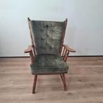 Retro vintage stoel windsor stijl met fluwelen bekleding, Ophalen, Hout, Gebruikt, Minder dan 75 cm