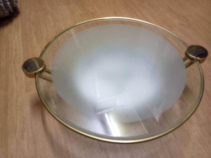 Glashutte Limburg jaren 80 vintage zeldzame plafonnière., Huis en Inrichting, Lampen | Plafondlampen, Zo goed als nieuw, Glas