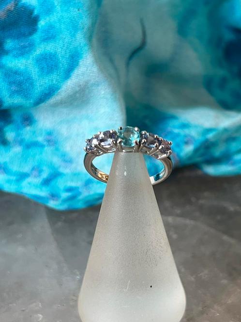 Tanzaniet topaas Swiss blue geluk beschermt succes intuïtie, Sieraden, Tassen en Uiterlijk, Ringen, Nieuw, Dame of Heer, 17 tot 18