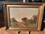 Oud Landschap Schilderij op Paneel, Antiek en Kunst, Ophalen of Verzenden