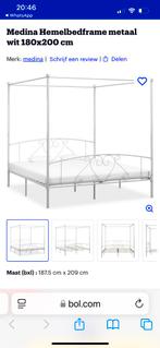 Medina Hemelbed 180x200 - Stijlvol en stevig!, Ophalen, Wit, Tweepersoons, Zo goed als nieuw