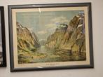 Schoolplaat "In de Hardangerfjord"., Antiek en Kunst, Ophalen
