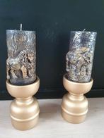 Kaars met standaard, Huis en Inrichting, Woonaccessoires | Kandelaars en Kaarsen, Ophalen of Verzenden, Zo goed als nieuw