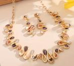 Sieradenset met bruin emaille en strass, Overige materialen, CASTELLANA 9144,MADRID, Bruin, GAVIMOSA CONSULTORIA, SOCIEDAD LIMITADA