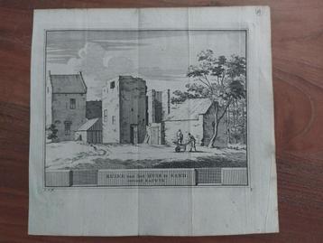 49 / Ruine Huis te Sand Katwijk - Originele gravure uit 1736 beschikbaar voor biedingen
