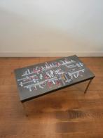 Vintage salontafel met keramieken blad van Adri België, Huis en Inrichting, Ophalen, Gebruikt, 100 tot 150 cm, Vintage design, Mid Century Modern, Space Age, Brutalist
