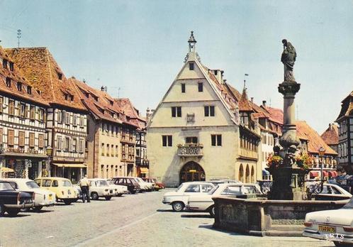 Frankrijk , Obernai met auto's oa Peugeot 403, 404, Verzamelen, Ansichtkaarten | Buitenland, Gelopen, Frankrijk, 1960 tot 1980
