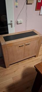 Massief hout met natuursteen kast 110x45x80, Huis en Inrichting, Kasten | Dressoirs, Ophalen, Zo goed als nieuw, 25 tot 50 cm