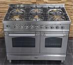 Luxe Fornuis Boretti 100cm rvs + rvs 6 pits 2 ovens, 60 cm of meer, Ophalen of Verzenden, Zo goed als nieuw, Energieklasse A of zuiniger