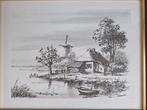 Mooie ingelijste prent Reint Withaar, Ophalen of Verzenden, Voor 1940