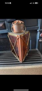 vintage driehoekige nautische olielamp omgebouwd tot 220V, Verzamelen, Scheepvaart, Ophalen of Verzenden, Motorboot of Zeilboot